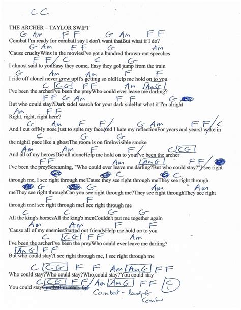 the archer guitar chords|THE ARCHER CHORDS (ver 3) by Taylor Swift @ Ultimate .